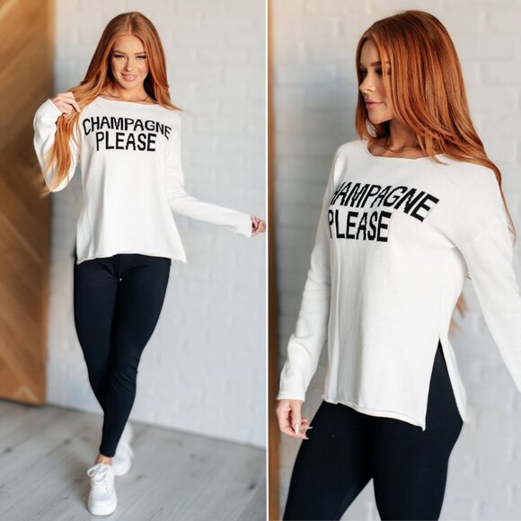 One Eleven North Sweaters - Champagne Please Sweater - Small
